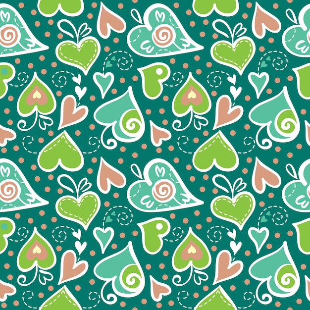 Patrones sin fisuras con corazones abstractos