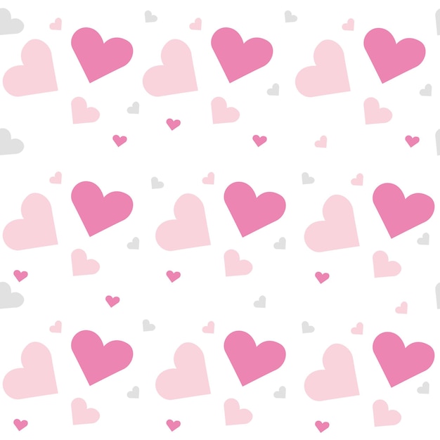 Patrones sin fisuras con corazones de color rosa