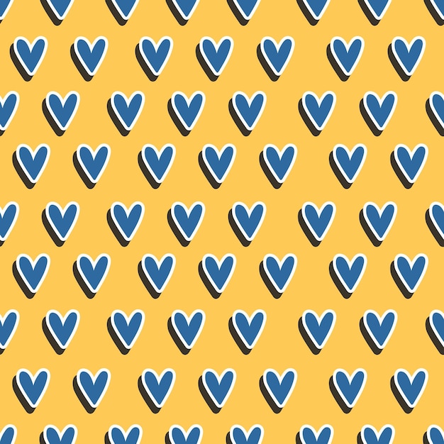 Patrones sin fisuras con corazones de dibujos animados
