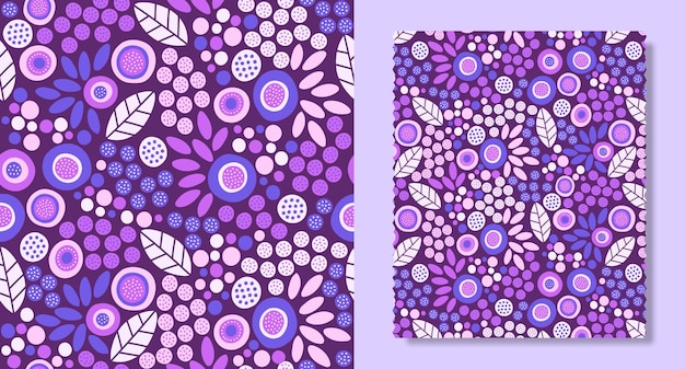 Patrones sin fisuras dibujados a mano en estilo floral utilizados para fondo de impresión textil de tela y papel tapiz decorativo