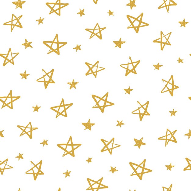 Patrones sin fisuras con estrellas dibujadas a mano