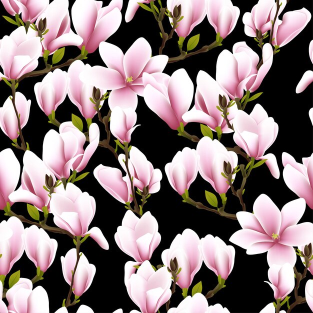 Patrones sin fisuras con flor de magnolia