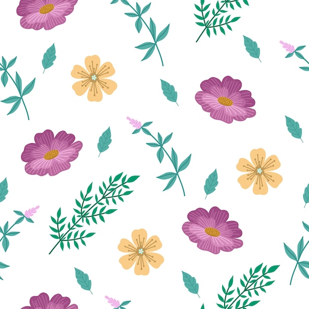 Patrones sin fisuras con flores abstractas