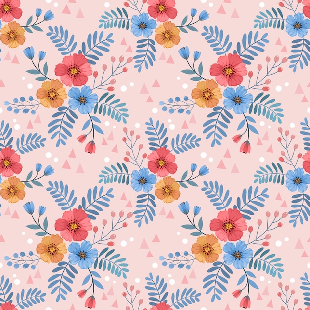 patrones sin fisuras con flores y hojas