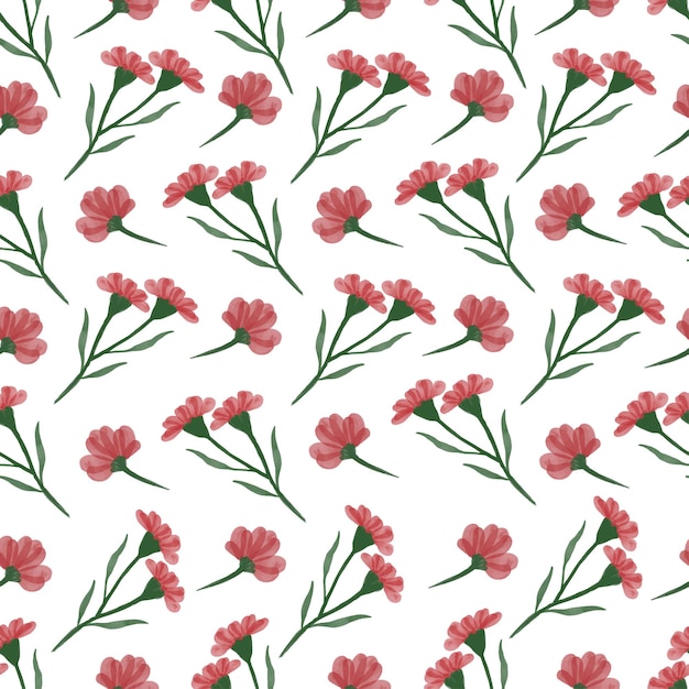 Patrones sin fisuras de flores silvestres rojas