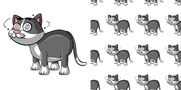 patrones sin fisuras con gato mareado