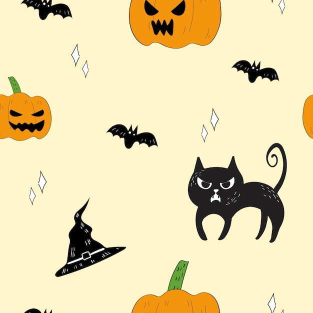 Vector patrones sin fisuras de halloween.