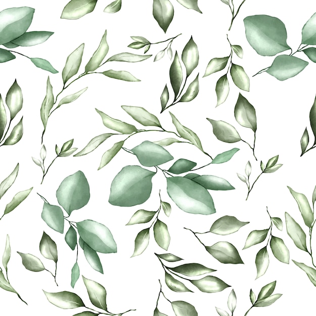patrones sin fisuras con hojas de acuarela