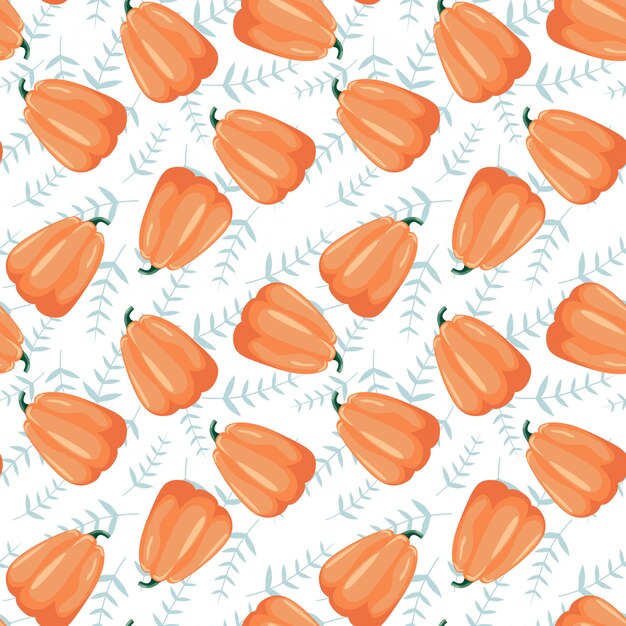 Patrones sin fisuras con hojas y adornos de calabaza.