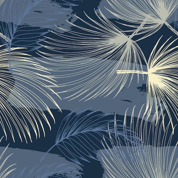 Patrones sin fisuras con hojas de palma
