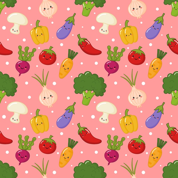 patrones sin fisuras kawaii vegetal en rosa