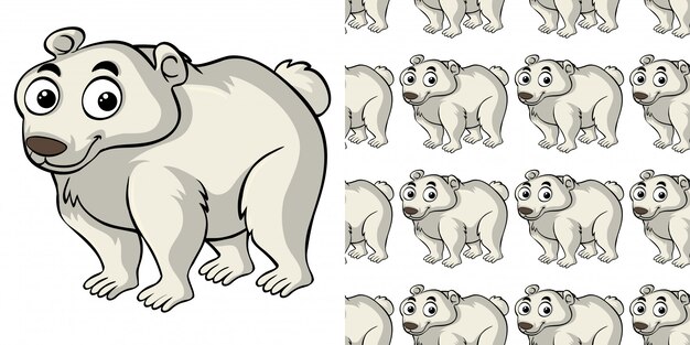 patrones sin fisuras con lindo oso polar