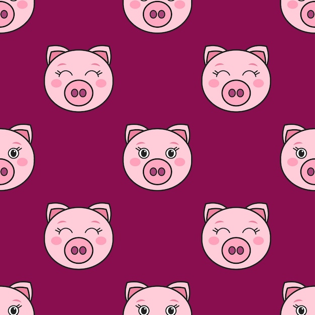 Patrones sin fisuras con los lindos cerdos rosados