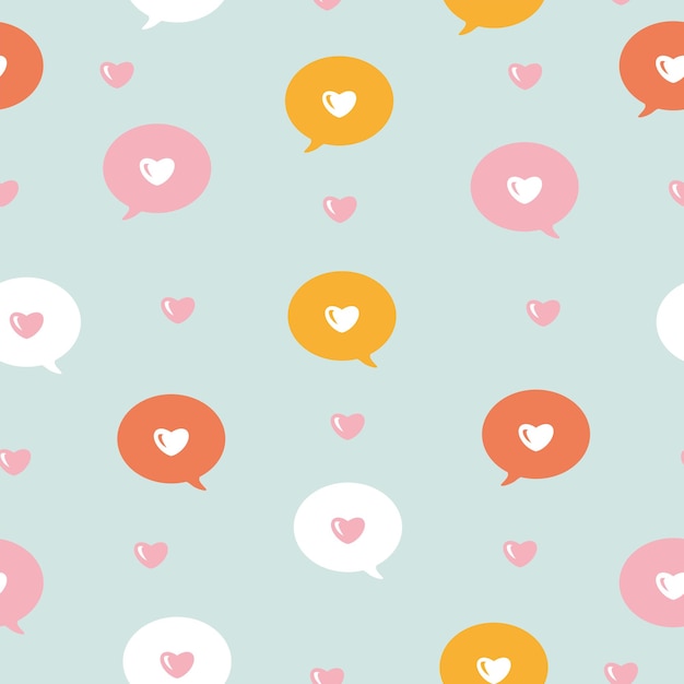 Patrones sin fisuras. mensaje de amor de icono. ilustración vectorial