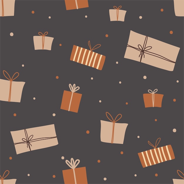 Patrones sin fisuras de Navidad con lindos regalos