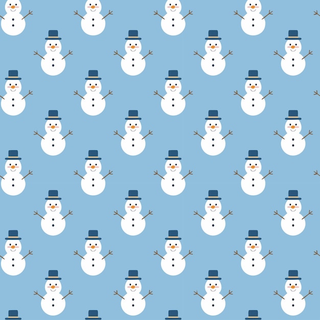 Patrones sin fisuras de Navidad con muñeco de nieve