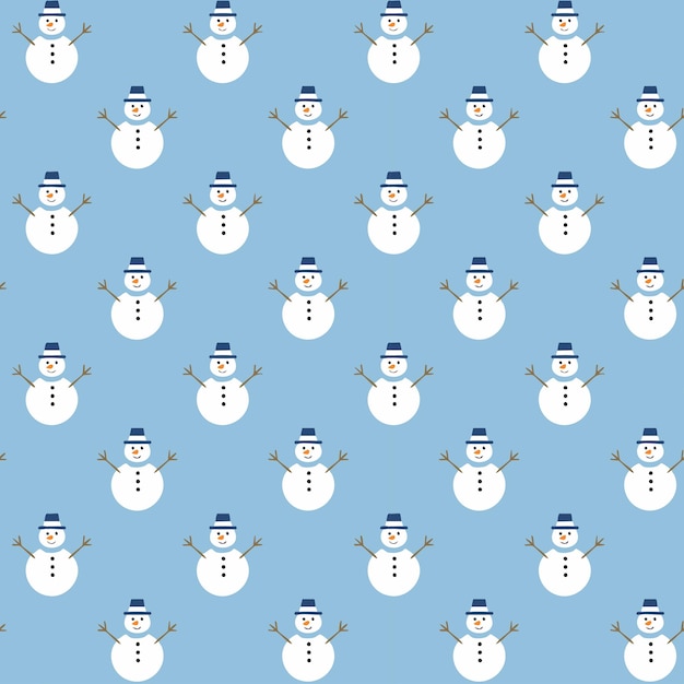 Patrones sin fisuras de Navidad con muñeco de nieve
