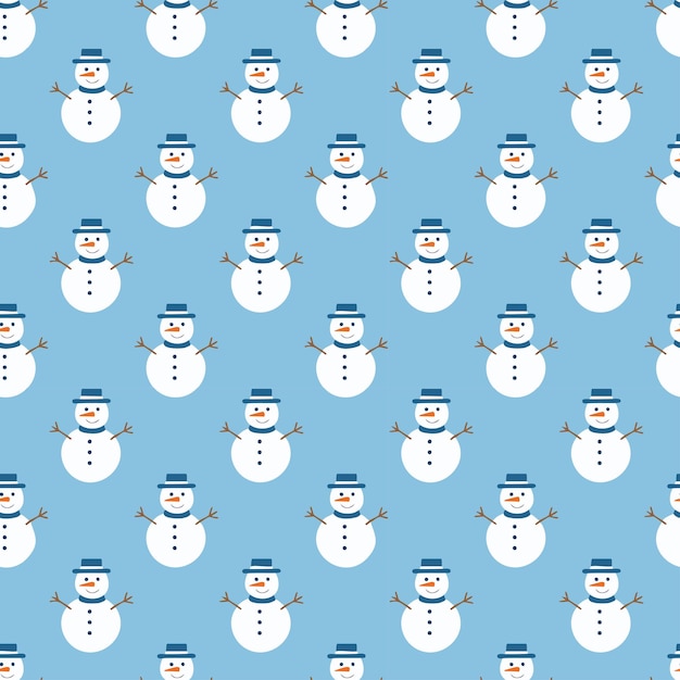 Patrones sin fisuras de Navidad con muñeco de nieve