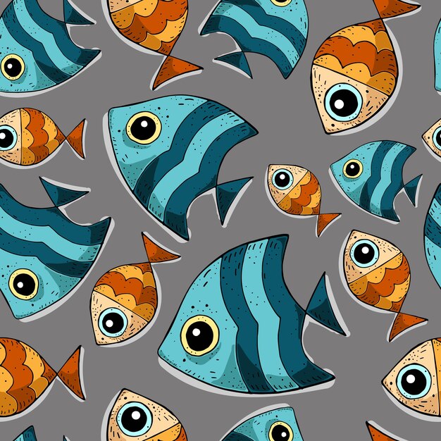 patrones sin fisuras con peces lindos