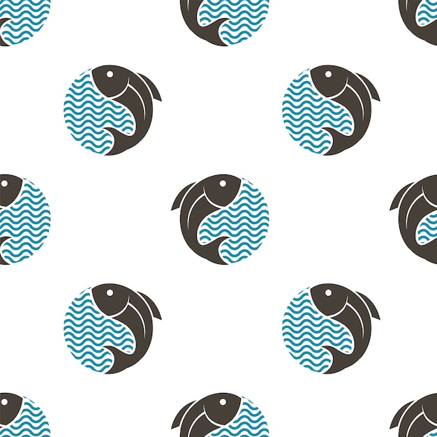 patrones sin fisuras con peces