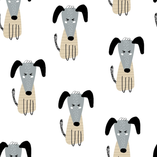 Patrones sin fisuras con perros de dibujos animados