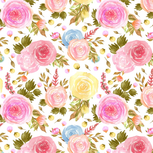 patrones sin fisuras con rosas coloridas
