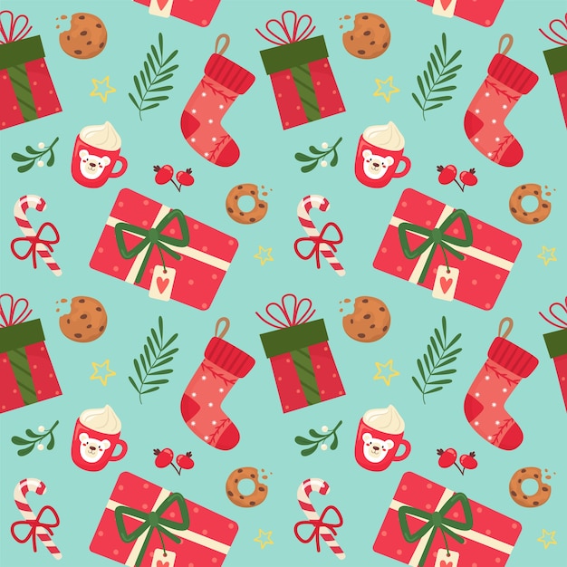 Patrones sin fisuras con temas de Navidad