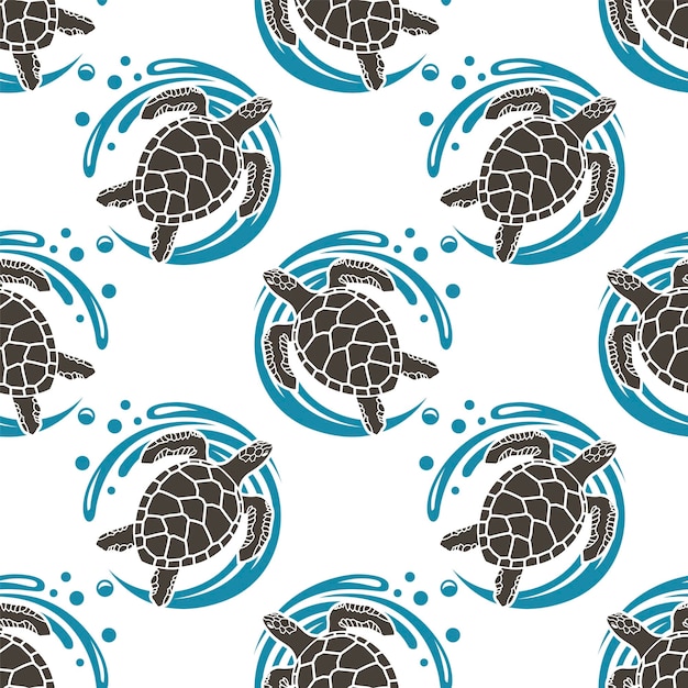 Patrones sin fisuras con tortugas