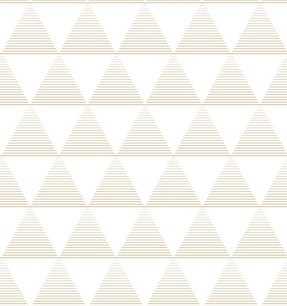 Patrones sin fisuras de vectores geométricos dorados Líneas doradas triángulos y rombos sobre un fondo blanco Ilustraciones modernas para fondos de pantalla volantes cubiertas pancartas decoraciones minimalistas
