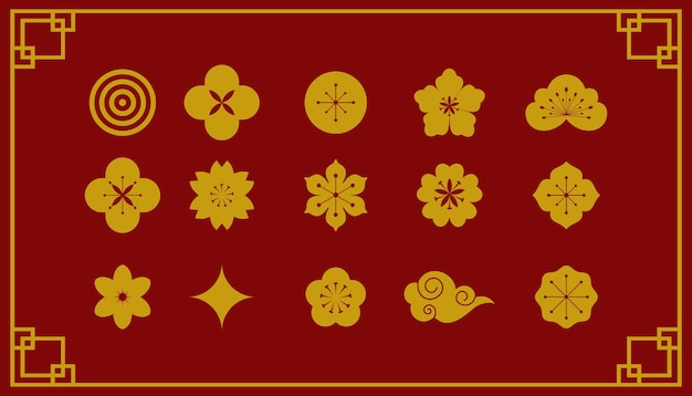 Patrones florales para el Año Nuevo chino