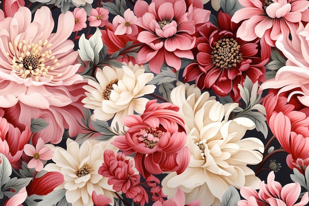 Patrones florales sin costuras flores delicadas y vibrantes bailan con gracia a través del diseño creando