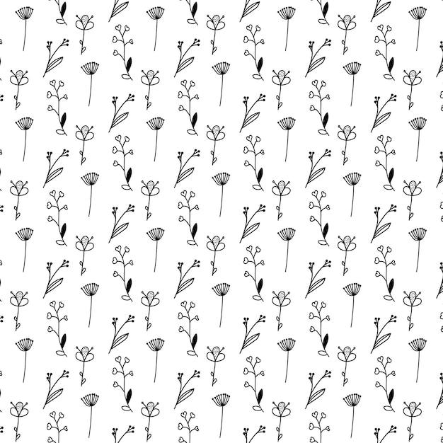 patrones florales sin costuras plantas de prado hojas hojas y flores todo sobre impresión collage botánico en estilo plano moderno