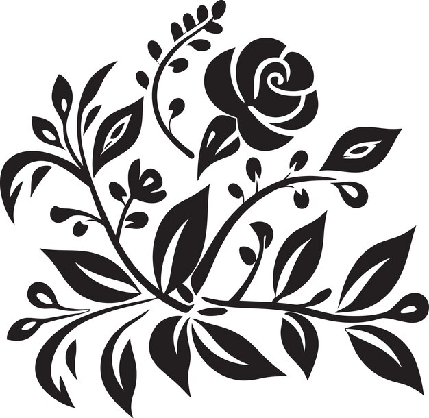 Vector patrones florales sombreados patrones florals en blanco y negro pétalos monocromáticos serenidad vector floral mascota