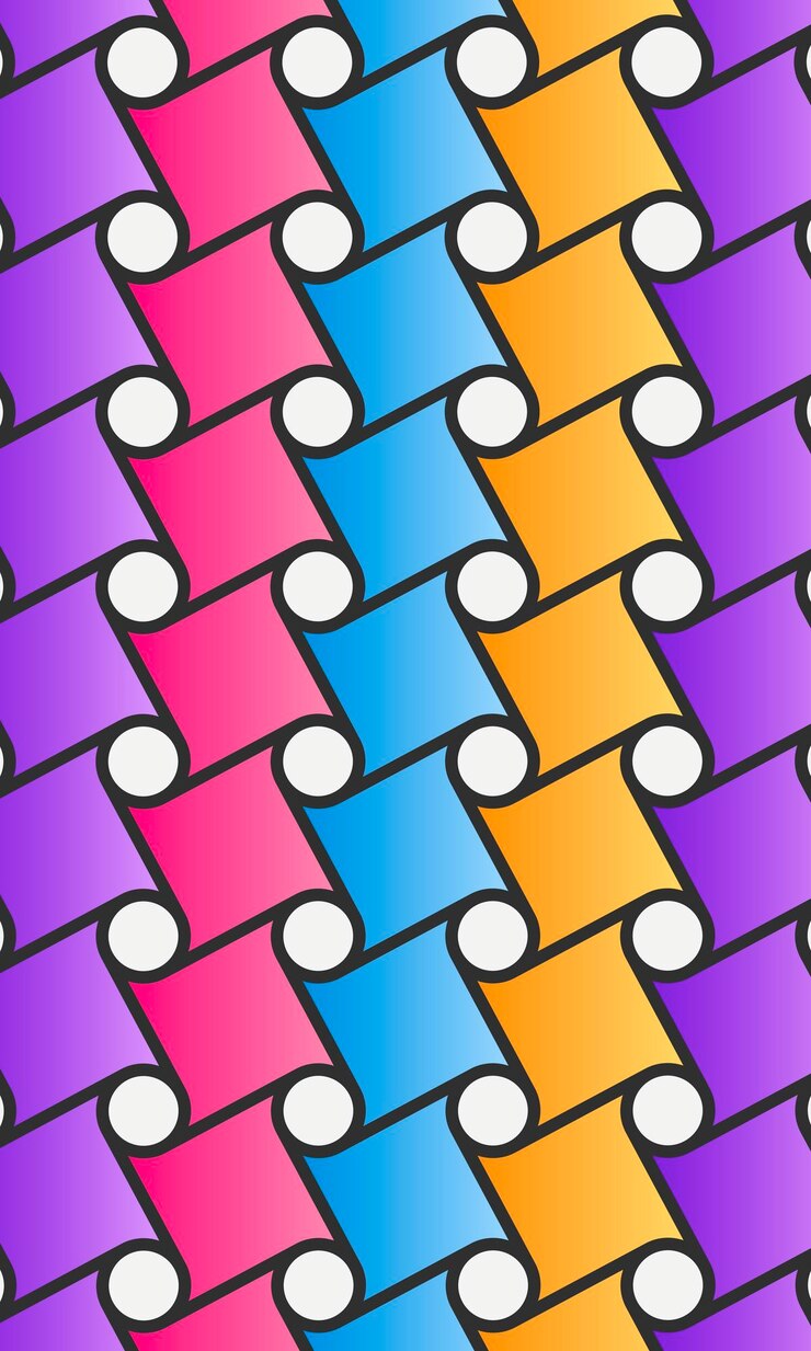 Vector patrones de fondo círculos y cuadrados sin costuras formas conectan línea patrón de estilo plano colorido