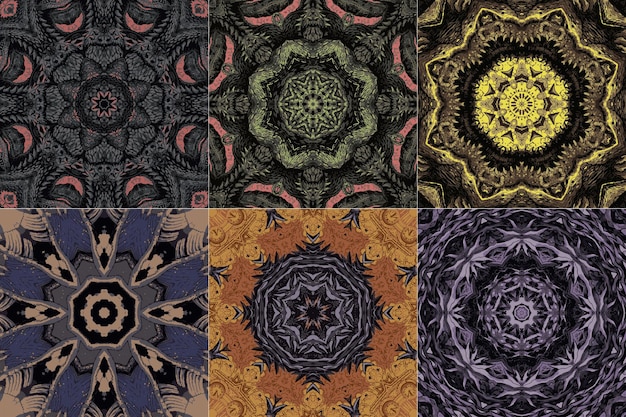 Patrones y formas fractales abstractos Universo infinitoPatrón de relajación psicodélica misteriosa Formas naturales que fluyen dinámicamente Geometría sagrada