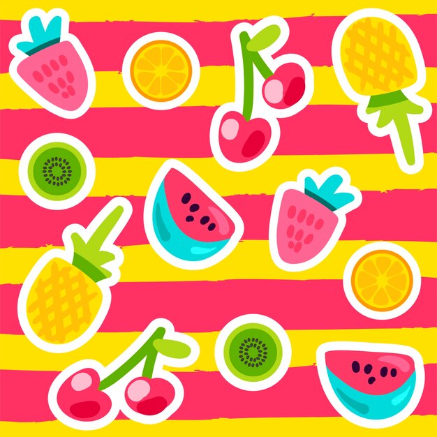 Vector patrones de frutas de verano