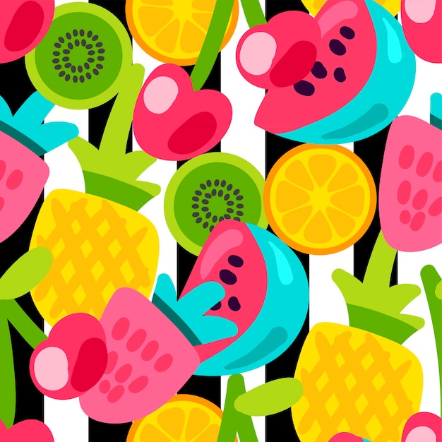 Vector patrones de frutas de verano