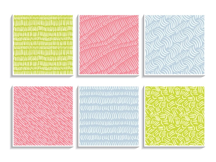 Vector los patrones de garabatos establecen texturas de bocetos, colores pastel simples, fondos de garabatos