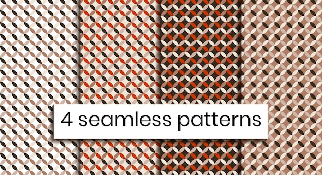 Patrones geométricos abstractos impecables en colores pastel de moda. fondos de círculos superpuestos