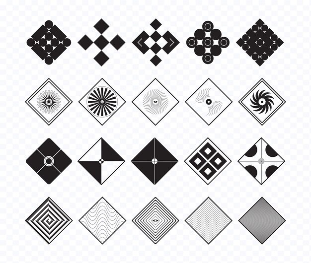 Patrones geométricos en blanco y negro de formas