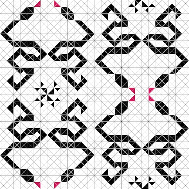 Los patrones geométricos sin costuras en blanco y negro crean un diseño visualmente impresionante y simétrico