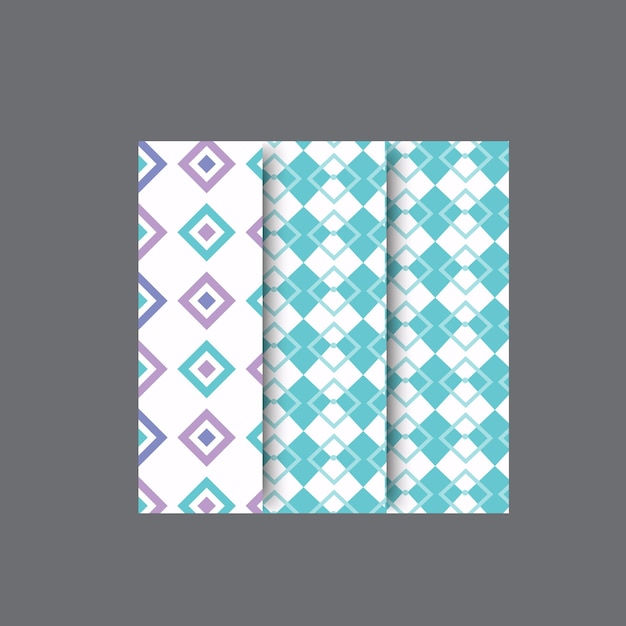 Patrones geométricos sin costuras vectoriales Conjunto de tendencias de fondos abstractos, elegantes y coloridos con un mínimo