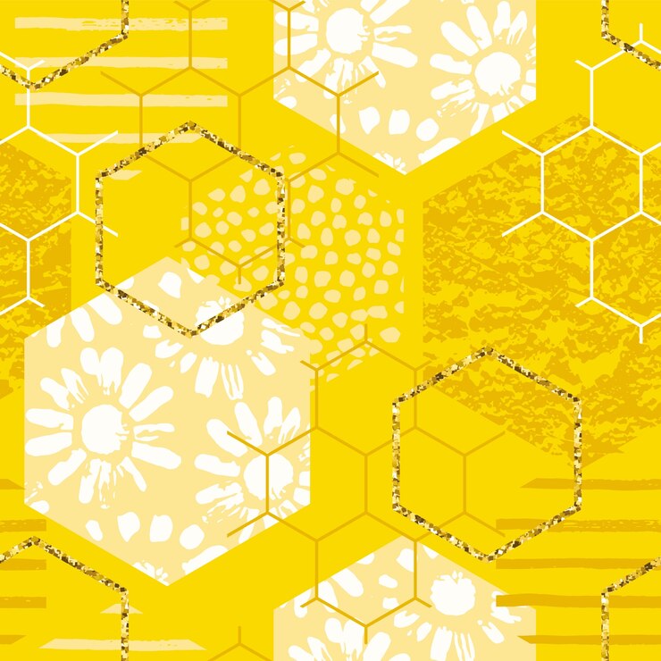 Vector patrones geométricos sin fisuras con panal. texturas dibujadas a mano de moda.