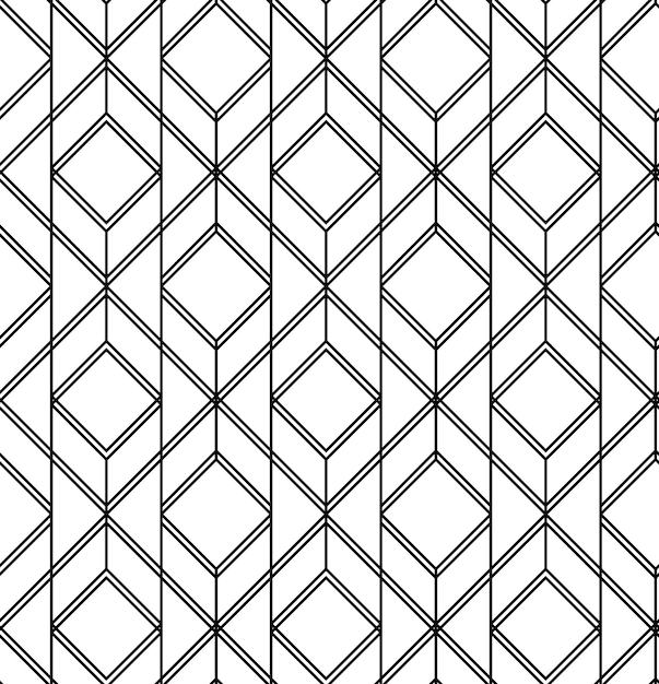 Patrones geométricos sin fisuras. Vector de fondo clásico abstracto en color blanco y negro