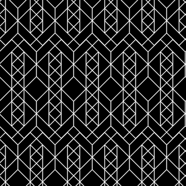 Patrones geométricos sin fisuras. Vector de fondo clásico abstracto en color blanco y negro