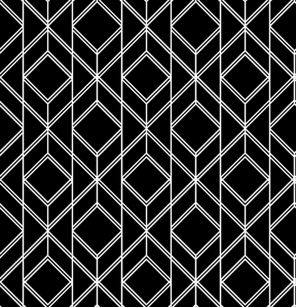 Patrones geométricos sin fisuras. Vector de fondo clásico abstracto en color blanco y negro