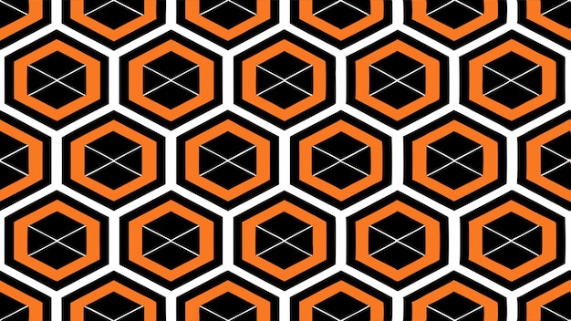 patrones geométricos naranja y negro con un fondo negro y naranja