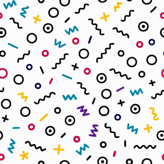 Patrones geométricos retro vibras con colores audaces y formas lúdicas