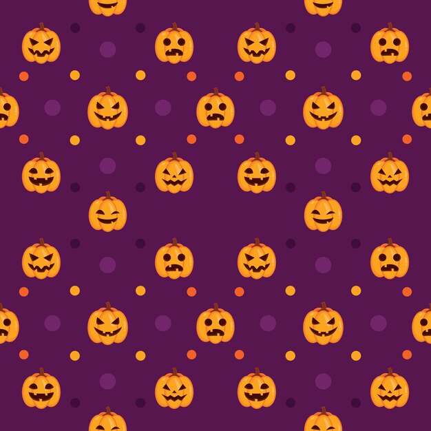 Patrones de Halloween sin fisuras con calabazas naranjas