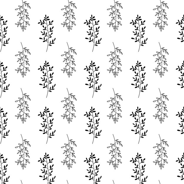 patrones de hojas sin costuras simples para decoración en blanco y negro